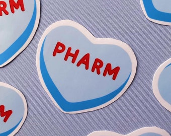 Autocollant VInyle Coeur Bonbon Pharmacie
