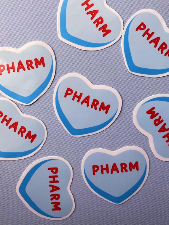 Pharmacy Candy Heart VInyl Sticker