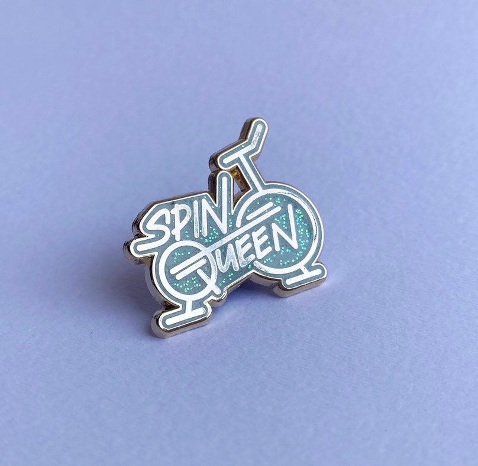 Spin queen enamel pin for spin enthusiasts peloton echelon