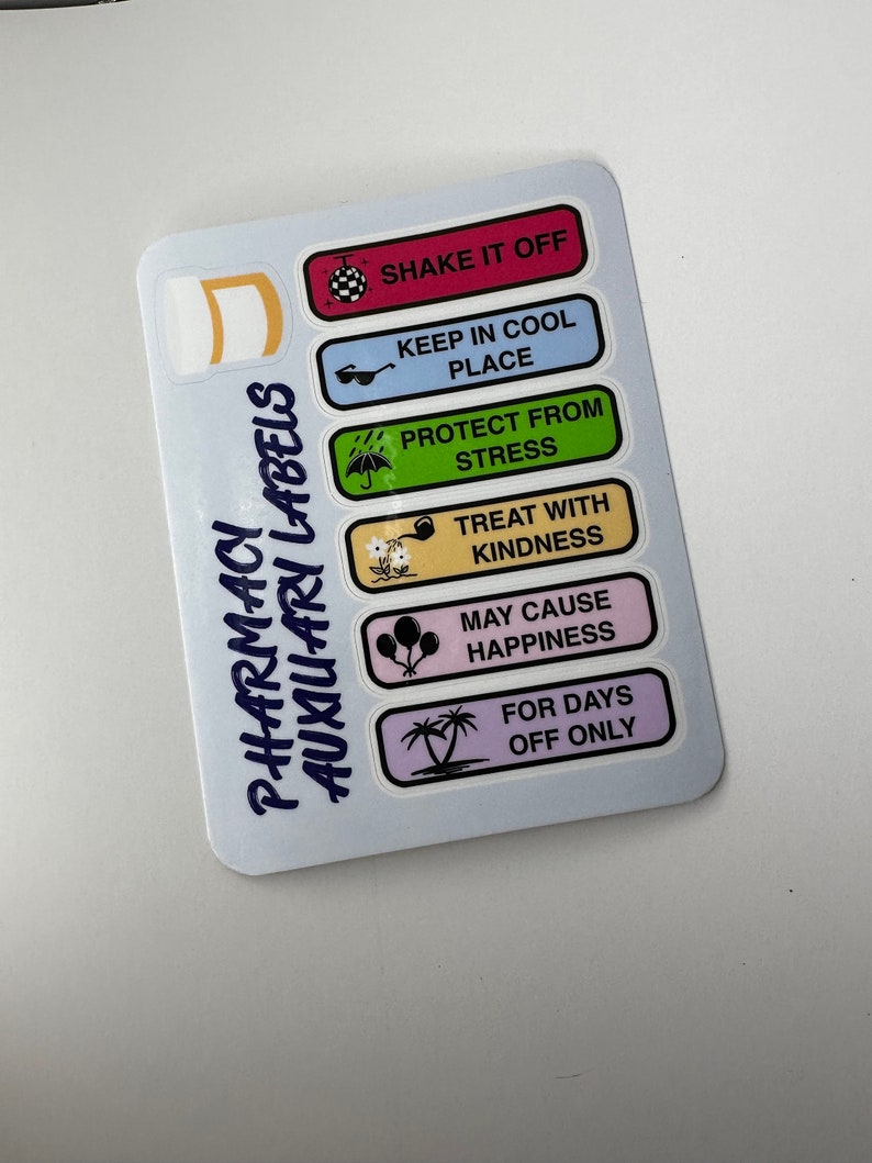 Pharmacy Auxiliary Label Stickers Reminders for Your Day Etsy