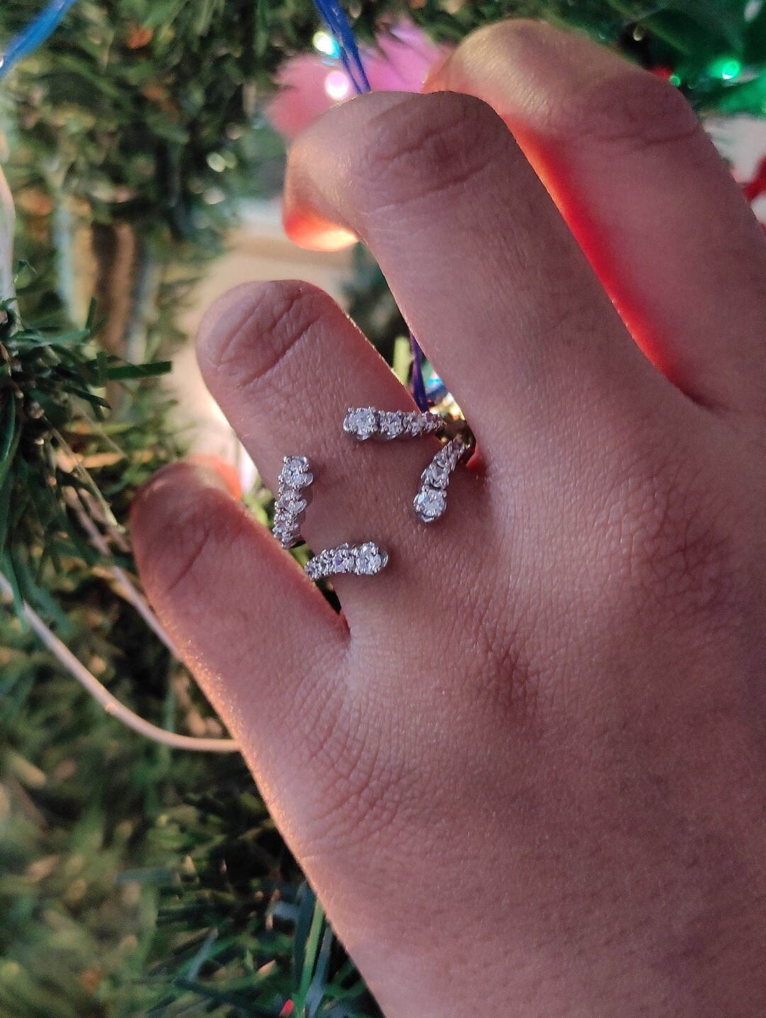 Open Ring Enhance Diamond Wedding Ring Jacket 14k White Gold Etsy