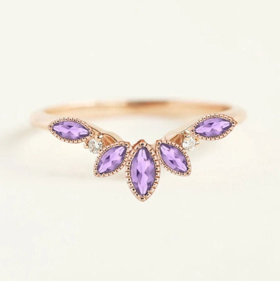 Tangled Rapunzel Wedding Ring Rapunzel Crown Marquise Etsy