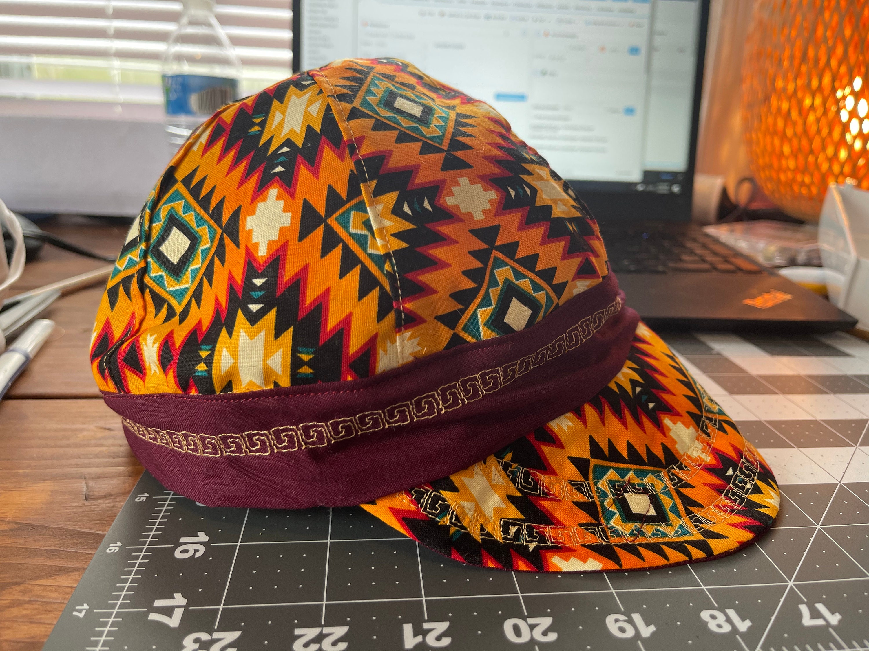 Aztec and Crimson Reversible Welding Cap Etsy