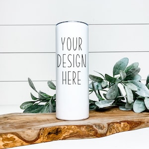 Skinny Tumbler Mockup no straw | JPEG AND PNG Sublimation White Tumbler Mock Up | Farmhouse Wedding Mockup | Decal Mockup | Tumbler Template