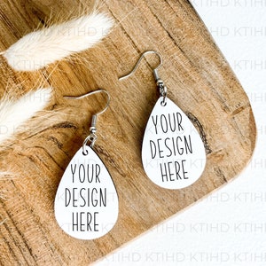 Drop dangle earring Mockup | raindrop JPEG and PNG | tear drop Earrings Dye Sublimation mock up | Add Your Own Image
