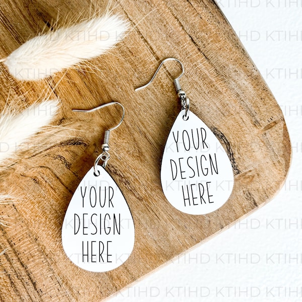 Drop dangle earring Mockup | raindrop JPEG and PNG | tear drop Earrings Dye Sublimation mock up | Add Your Own Image