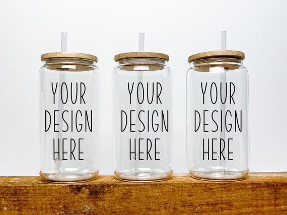 Libby Beer Glass Mockup 3 Bubble Tea Cup Mock-up 