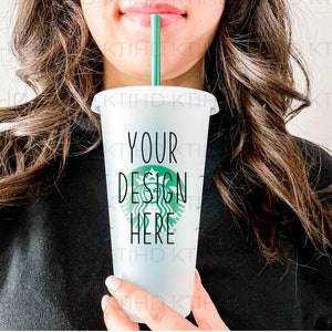 Cold Cup mockup | 24 oz venti  mock-up mouth |  JPEG and PNG files | vinyl craft cup minimalist styled mock up