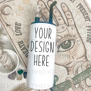 Hookah Tumbler Mockup |  Thermal Cups White | Full Wrap  JPEG and PNG | 20 oz Hookah Tumbler full wrap sublimation Template
