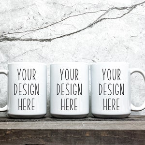 Mug Mockup trio | Modern styled Mock up | 3 mug Stock photo | Coffee Mug full wrap around | JPEG and PNG