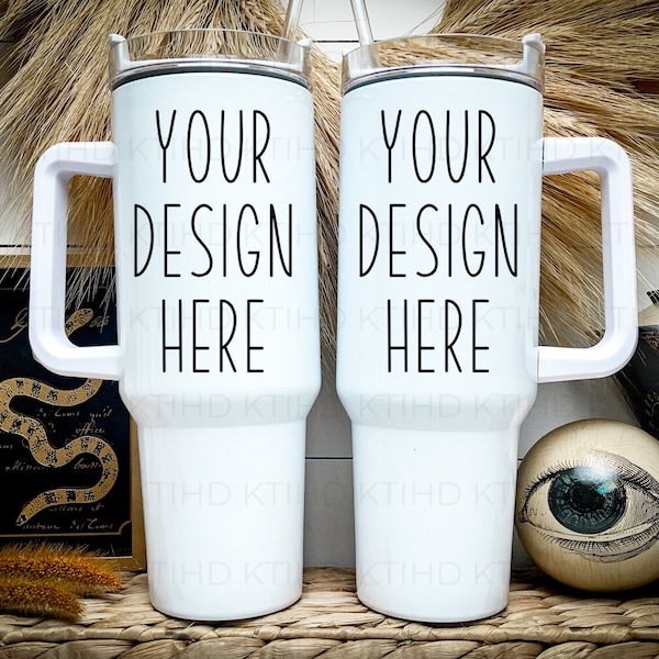 40 oz tumbler Mockup boho halloween | Set of two quencher wrap Around Mock Up JPEG and PNG | Dye sublimation Template