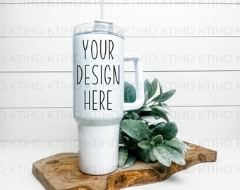 40 oz Tumbler Mockup: Quencher Wrap, Sublimation Template (JPEG & PNG)
