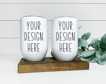 Mockup wijnbeker zonder steel: 12 oz wit glas (digitale download)