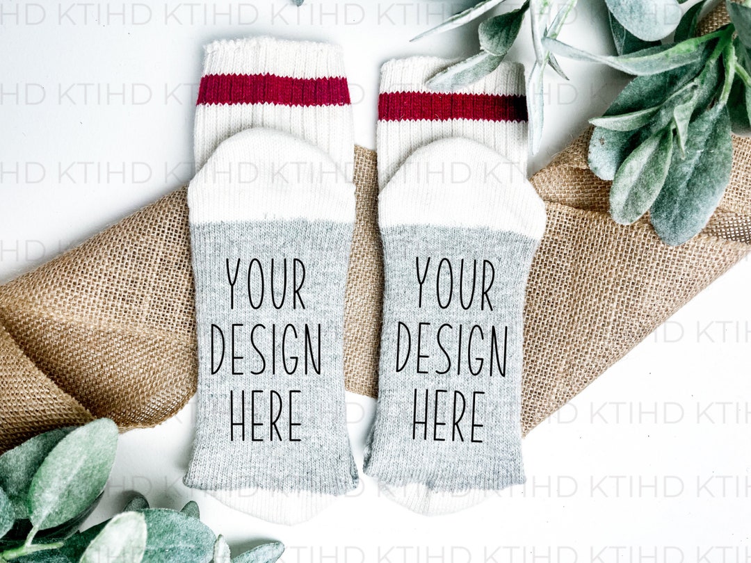 Wool Sock Mockup Farmhouse Themed Mockup If You Can Read This Template