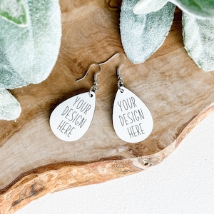 Drop dangle earring Mockup | JPEG and PNG | Earrings Dye Sublimation mock up | Add Your Own Image