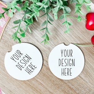 Car Coaster Mockup | sweet cherry JPEG and PNG | Car Coaster Dye Sublimation mock up | Add Your Own Image