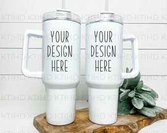 40 oz tumbler Mockup | Set of two quencher wrap Around Mock Up JPEG and PNG | Dye DTF sublimation Template