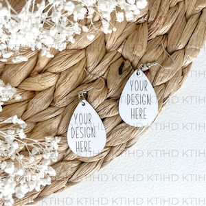 Drop dangle earring Mockup | JPEG and PNG | Earrings Dye Sublimation mock up | Add Your Own Image