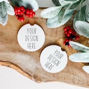 Car Coaster Mockup | JPEG and PNG Christmas | Car Coaster Dye Sublimation mock up | Add Your Own Image