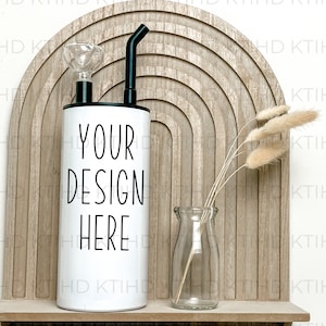 Hookah Tumbler Mockup |  Thermal Cups White | Full Wrap  JPEG and PNG | 20 oz Hookah Tumbler full wrap sublimation Template