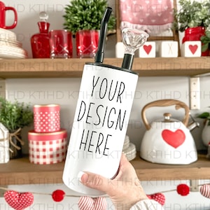 Hookah Tumbler Mockup | Valentine Thermal Cups White | Full Wrap  JPEG and PNG | 20 oz Hookah Tumbler full wrap sublimation Template