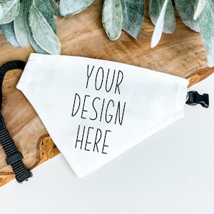 Hundehalstuch Mockup | JPEG und PNG | Haustierhalsband und Bandana Dye Sublimation Mock-up | Füge dein eigenes Bild hinzu