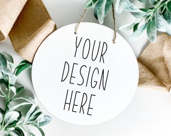 Round Door Hanger Mockup: Dye Sublimation, JPEG & PNG (Digital Download)