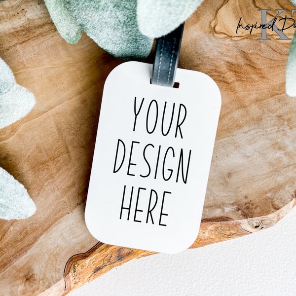 Luggage Tag Mockup | JPEG and PNG | farmhouse design luggage tag mock up | Add Your Own Image