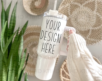 40 oz tumbler Mockup | Hand held quencher wrap Around Mock Up JPEG and PNG | boho Dye sublimation Template