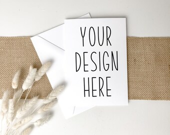 13x18 Karte Mockup | Weiße Karte Mockup | Boho Karte Mockup | Hochzeitskarte Mockup | Grußkarten-gestyltes Foto