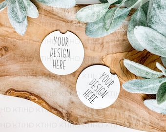Car Coaster Mockup | farmhouse background JPEG and PNG | Car Coaster Dye Sublimation mock up | Add Your Own Image