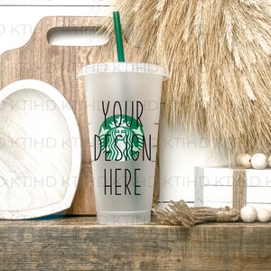 Cold Cup mockup | 24 oz venti  mock-up boho farmhouse  |  JPEG and PNG files | vinyl craft cup boho styled mock up