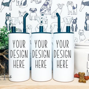 Hookah Tumbler Mockup | Set Of 3 Thermal Cups White | Full Wrap  JPEG and PNG | 20 oz Hookah Tumbler full wrap sublimation Template