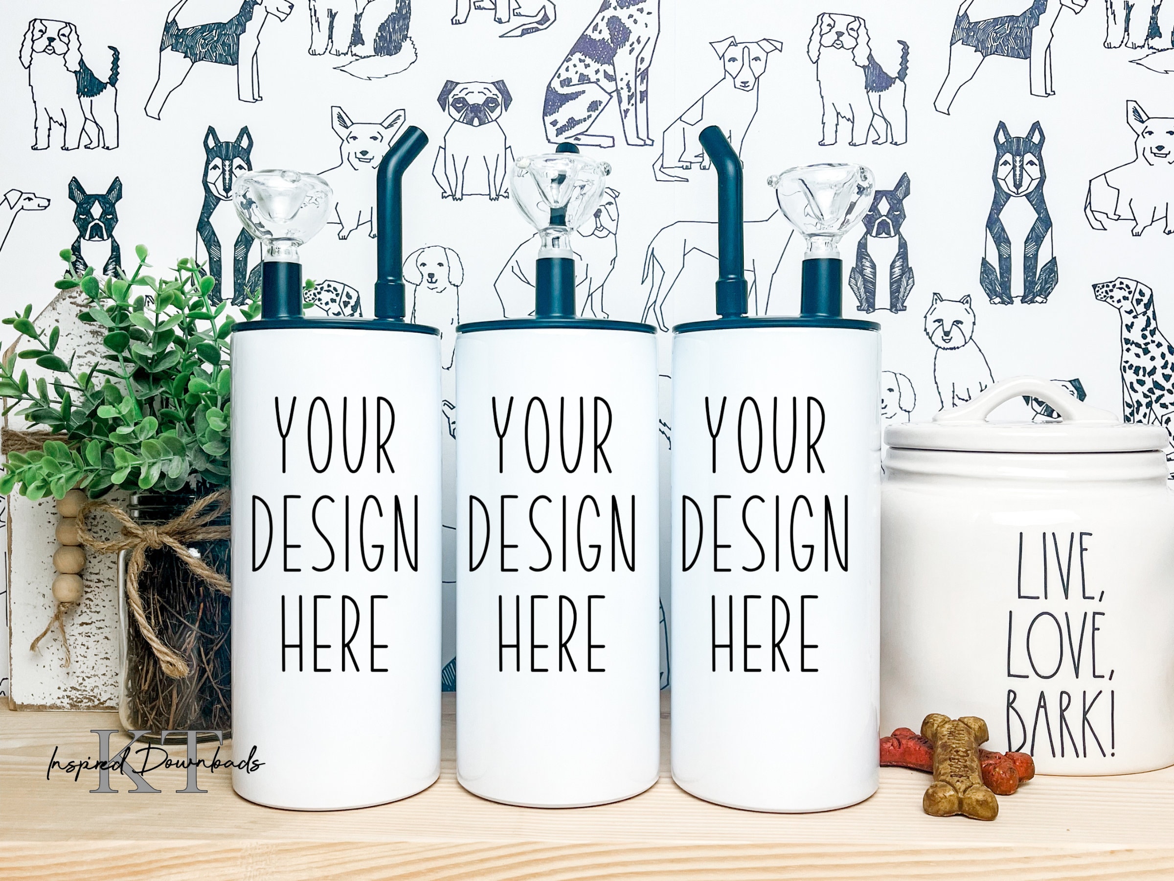 Hookah Tumbler Mockup Set of 3 Thermal Cups White Full Etsy