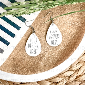 Drop dangle earring Mockup | raindrop JPEG and PNG | tear drop Earrings Dye Sublimation mock up | Add Your Own Image