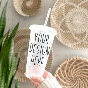 Cold Cup mockup | 24 oz venti  mock-up spring Day |  No logo JPEG and PNG files | vinyl craft cup boho styled mock up