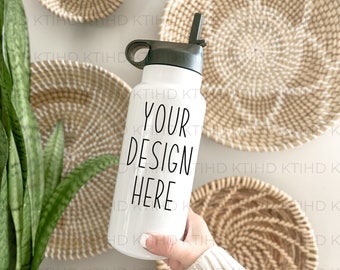 Waterbottle Mockup | 32oz Sports bottle Mock-up | Farmhouse Mockup | Styled Sports water bottle | sublimation