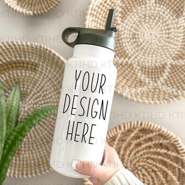 Waterbottle Mockup | 32oz Sports bottle Mock-up | Farmhouse Mockup | Styled Sports water bottle | sublimation