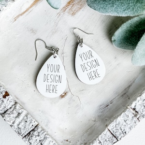 Drop dangle earring Mockup | tear drop JPEG and PNG | Earrings Dye Sublimation mock up | Add Your Own Image