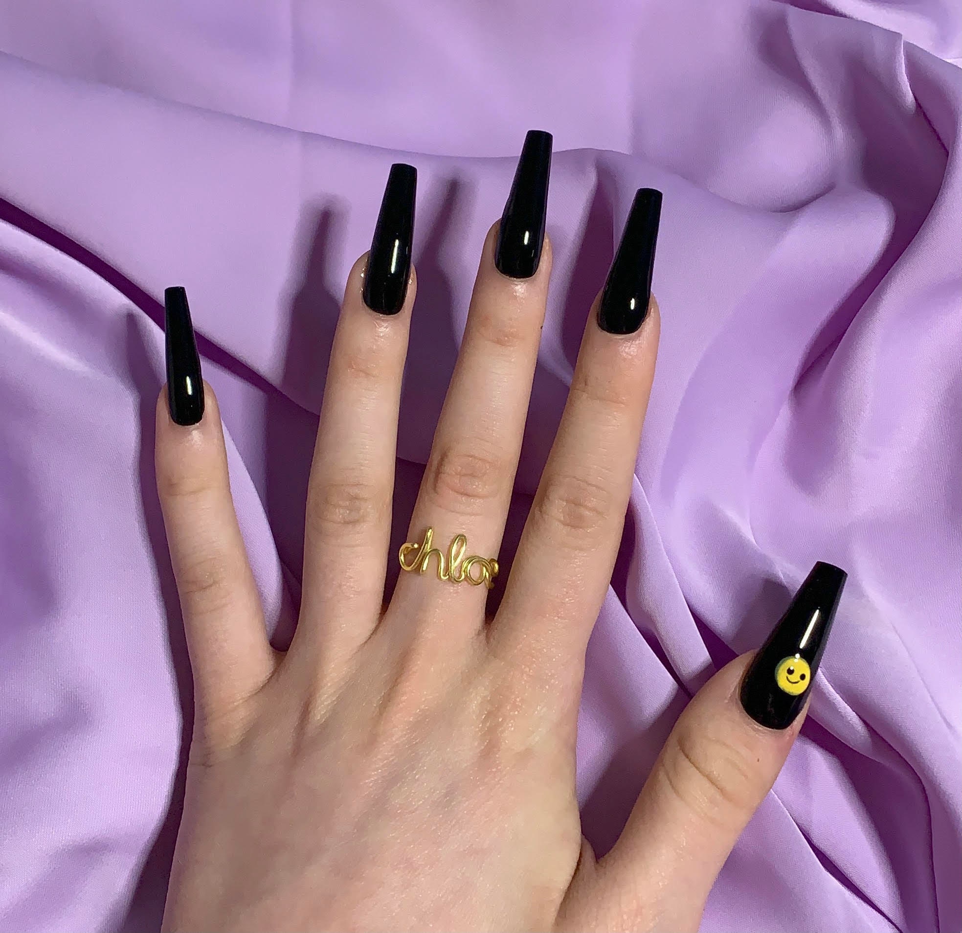 Back Smiley Face Press On Nails Etsy New Zealand