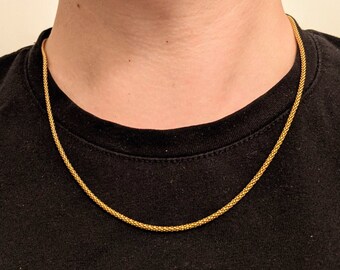 Gold Wheat Chain Necklace 18K Gold 