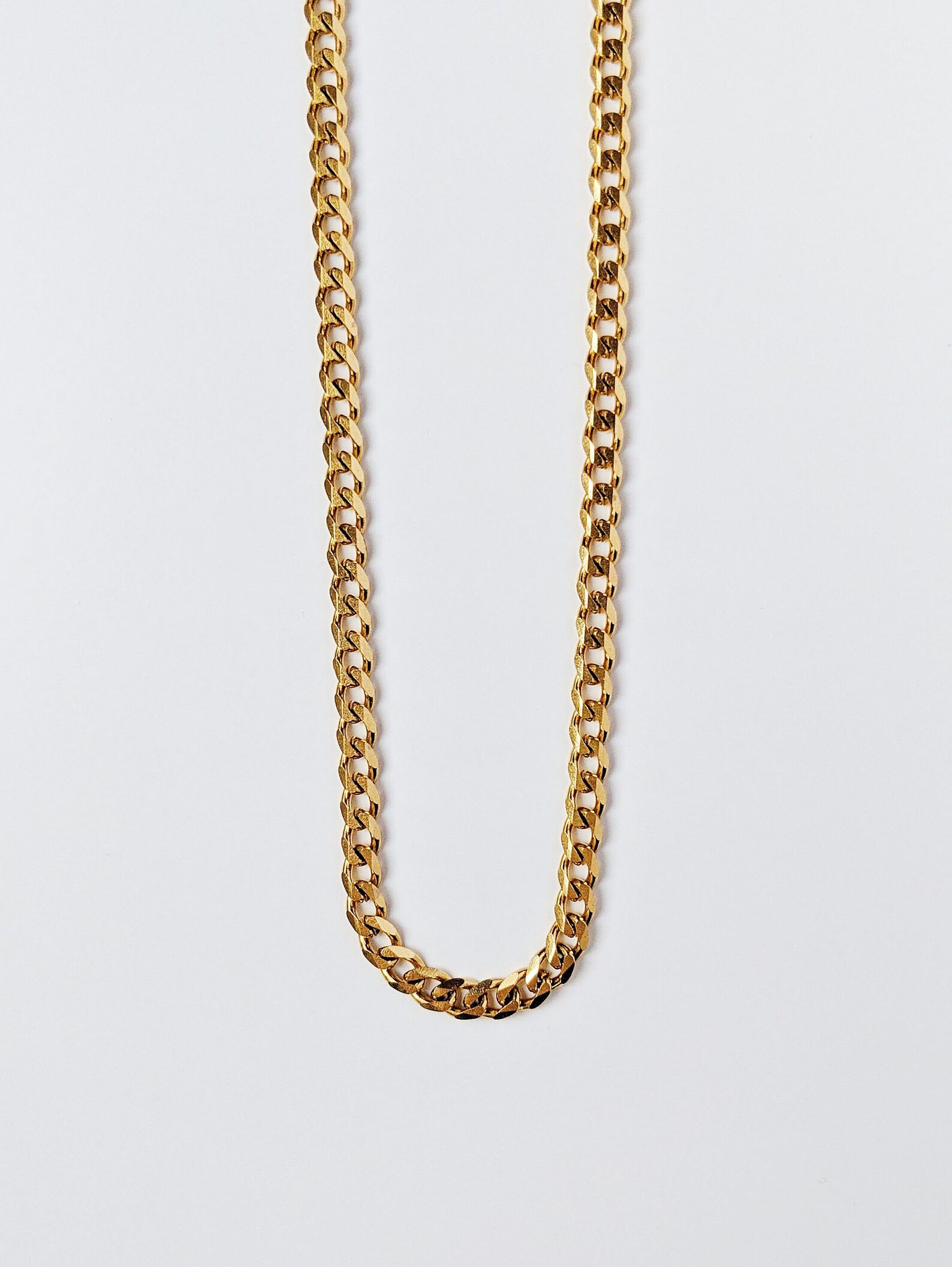 Gold Curb Chain Necklace 18K Gold Stainless Steel Womens Etsy Canada