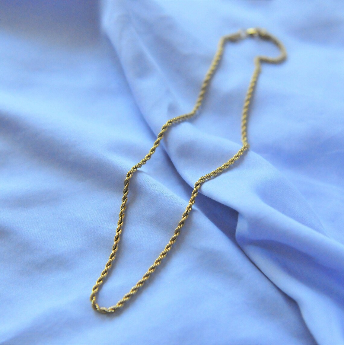 Gold Rope Chain Necklace 18K Gold Stainless Steel Womens Etsy Denmark