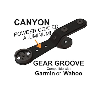 Canyon Gear Groove METAL Mount - Garmin or Wahoo Compatible Powder Coated Aluminum Computer Mount
