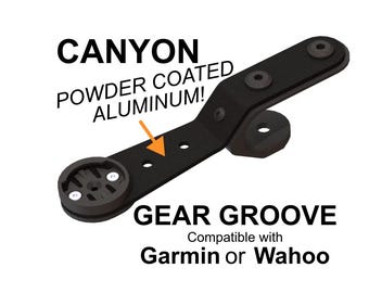 Canyon Gear Groove METAL Mount - Garmin or Wahoo Compatible Powder Coated Aluminum Computer Mount