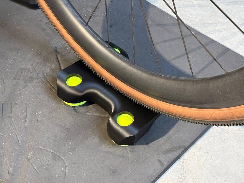 Bike Trainer Wheel Riser Block with Tennis Ball Vibration Dampener - Indoor Cycling Balance Riser image 1