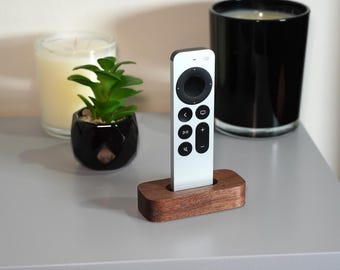 Walnut Apple TV Remote Stand - Modern Minimalist Dock