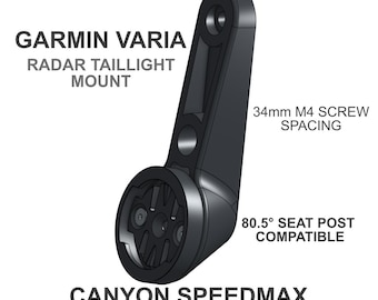 Garmin Varia Mount for Canyon Speedmax Seatposts - 80.5deg Seatpost Angle