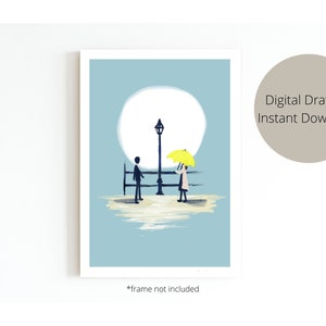 How I Met Your Mother wall art, wall art print, instant download, digital oil art, HIMYM, illustration, Valentine, DIGITAL DOWNLOAD