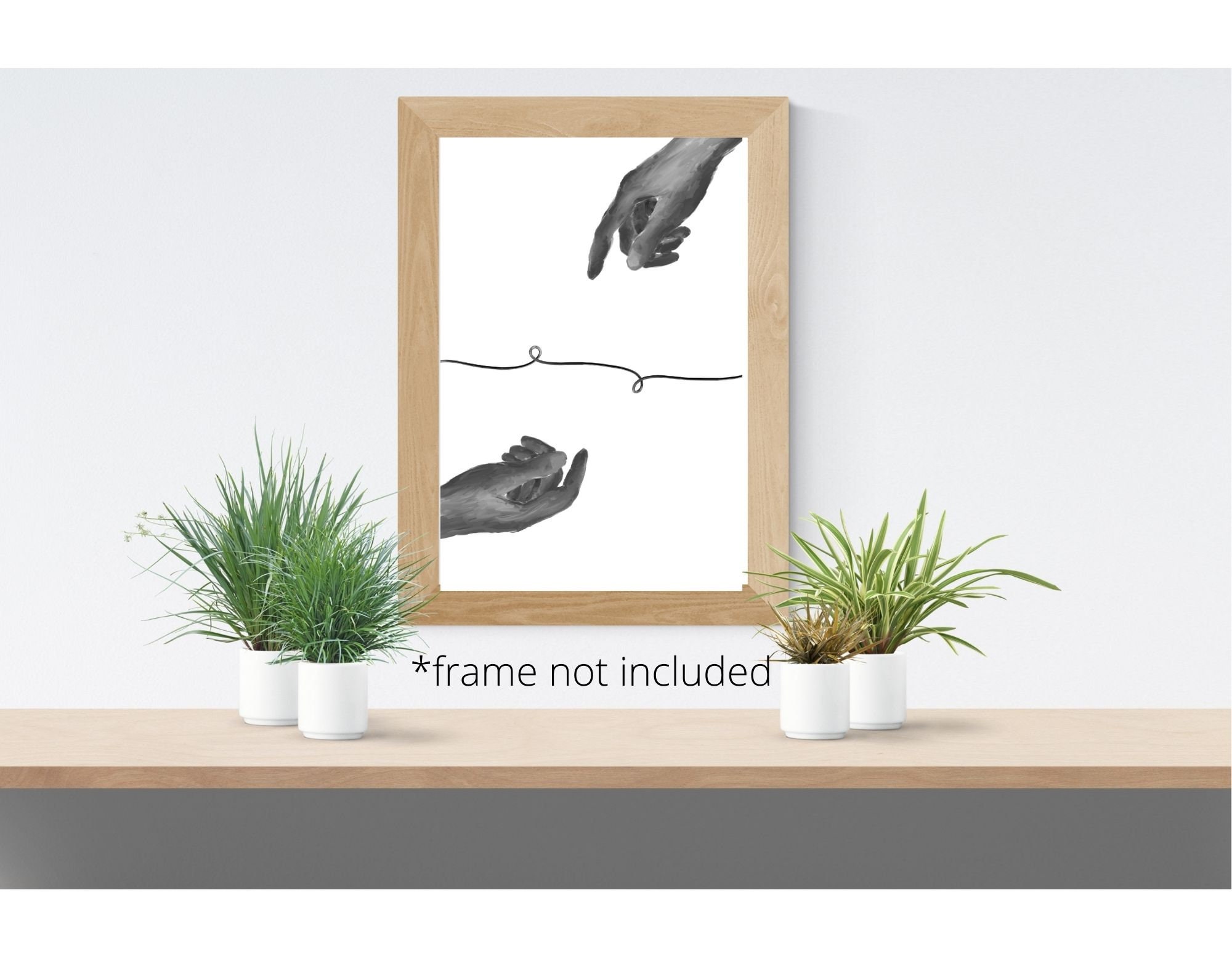 Two Hands wall art wall art print instant download gray Etsy